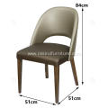 Nordic army green leather Fenice dining chairs